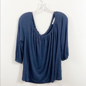 Soft Joie Tie Back Blue Scoop Neck Blouse